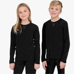 Body Sensors by Terramar Black Long Sleeve Thermal Thumbhole Shirt Kids Medium